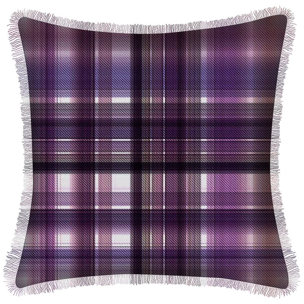 Cushion Isolated Checks Tartan Seamless Repeat Modern Pattern Woven Texture — Stock Photo, Image