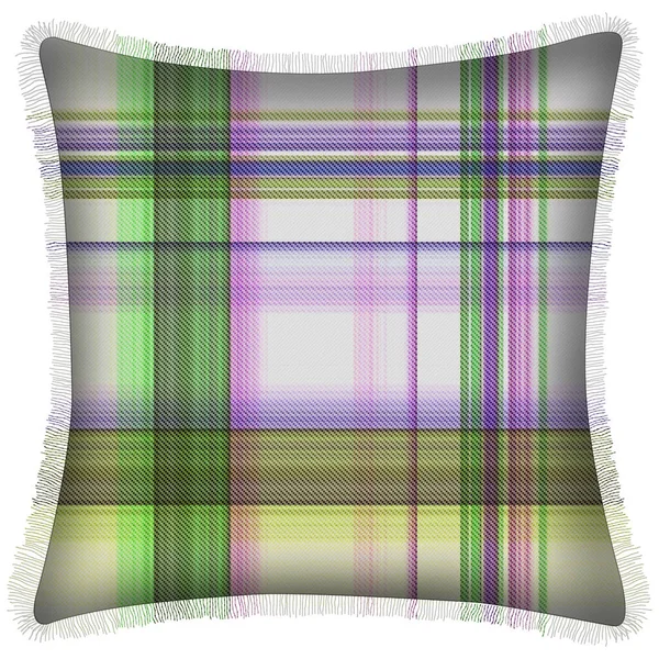 Cushion Isolated Checks Tartan Seamless Repeat Modern Pattern Woven Texture — Stock Fotó