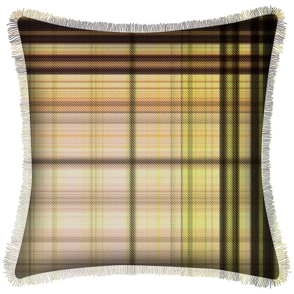 Cushion Isolated Checks Tartan Seamless Repeat Modern Pattern Woven Texture — 图库照片