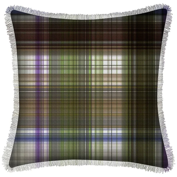 Cushion Isolated Checks Tartan Seamless Repeat Modern Pattern Woven Texture — стоковое фото