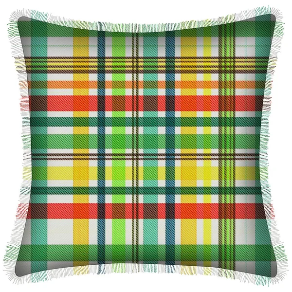 Cushion Isolated Checks Tartan Seamless Repeat Modern Pattern Woven Texture — Stock Photo, Image