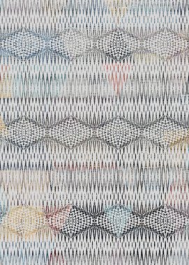 Halı ve Halı, sıkıntılı bir desen ve modern renklerle dizayn edilir.