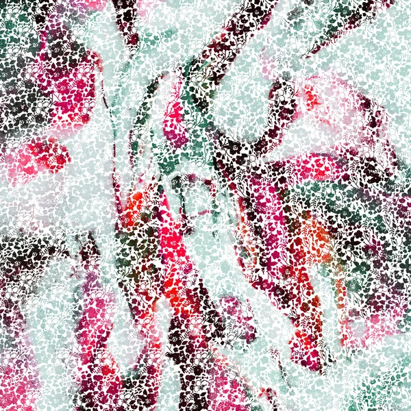 Nagyfelbontású Virágos Akvarell Ismétlés Elszigetelt Kreatív Textúra Felületen — Stock Fotó