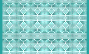 Woven designs with texture and modern colors on isolated white canvas