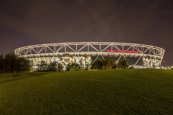 Vista Noturna Estádio Olímpico Londres Casa West Ham United London — Fotografia de Stock