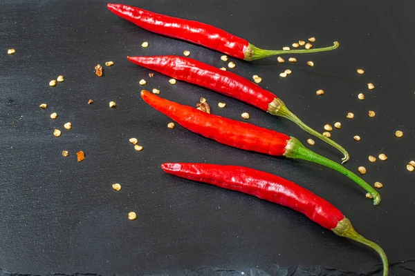 Colorful Chili Peppers Spices Assortment Fresh Dryed Peppers Cayenne Charleston Stock Photo