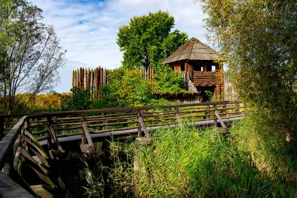 Freilichtmuseum Einer Mittelalterlichen Burg Polen — Stockfoto