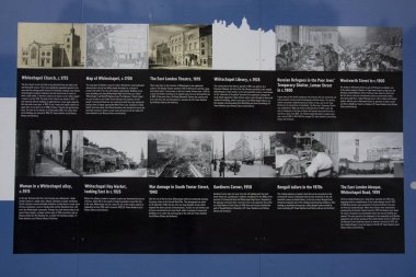 Londra 'da yenilenmiş bir bina hakkında bilgi panoları