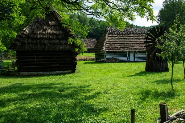 Landschaft Des Alten Polnischen Dorfes — Stockfoto