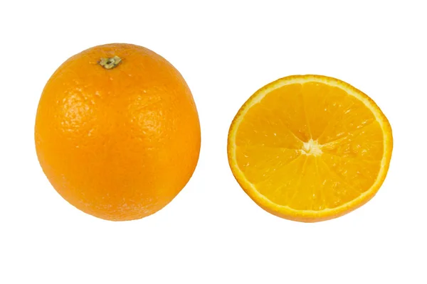 Uma Laranja Sobre Fundo Branco — Fotografia de Stock