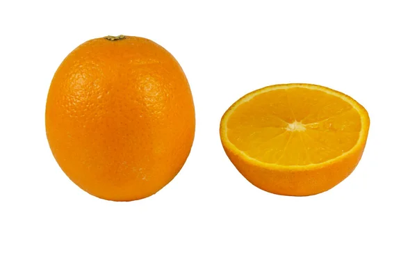 Une Orange Sur Fond Blanc — Photo