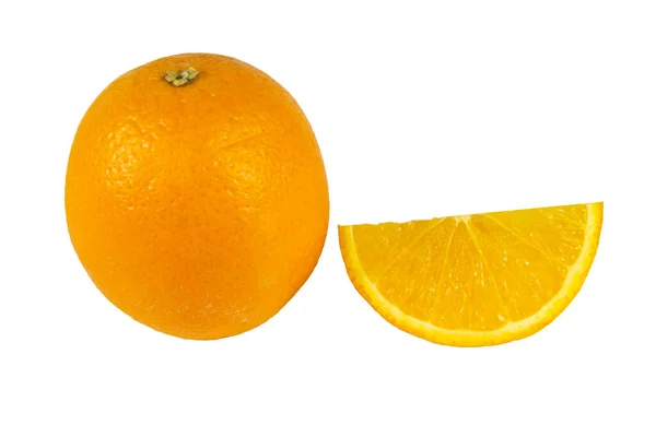 Une Orange Sur Fond Blanc — Photo