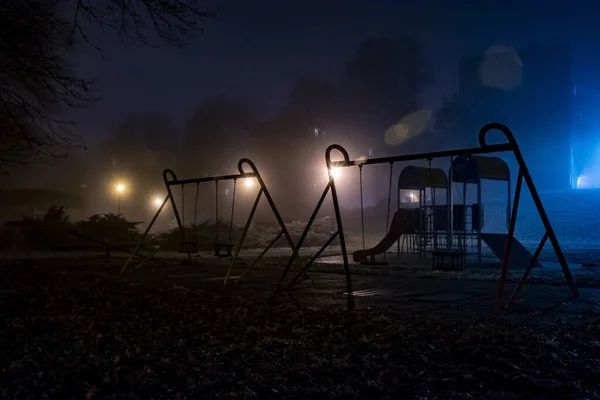 夜间摄影城公园 — 图库照片