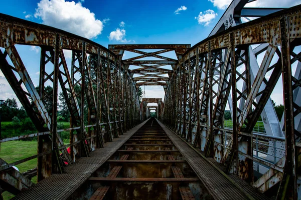 Old Iron Railway Bridge Poland — Stock Photo, Image