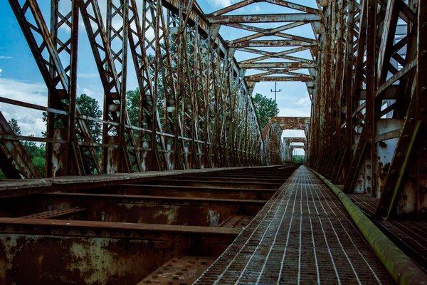 Alte Eiserne Eisenbahnbrücke Polen — Stockfoto