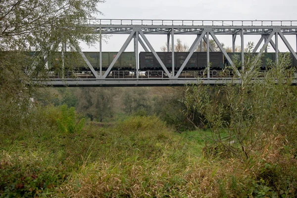 Железный Железнодорожный Мост Польше — стоковое фото