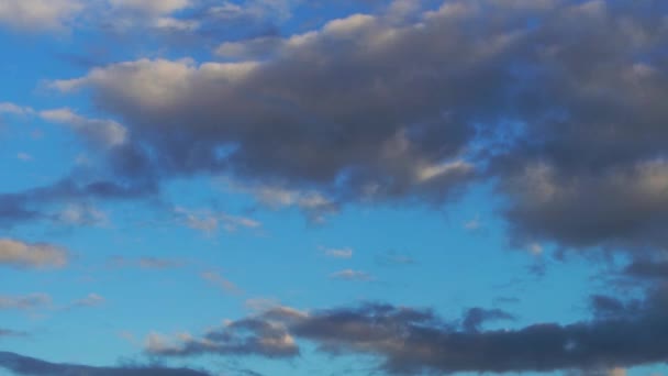 Хмарний Часовий Проміжок Фоні Природи Блакитне Небо Білі Хмари Пухнасті — стокове відео