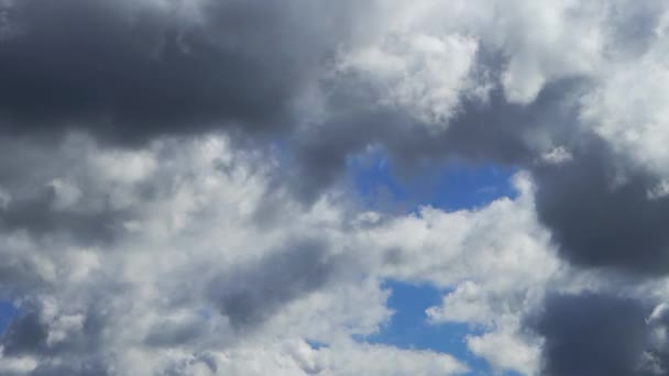 Cloud Time Lapse Příroda Pozadí Modrá Obloha Bílé Mraky Nadýchané — Stock video