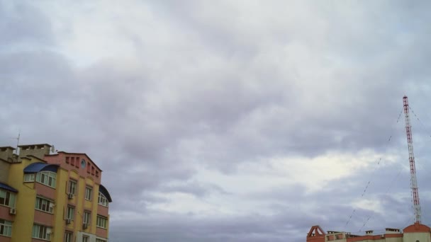 Bulut Hızlandırılmış Doğa Geçmişi Mavi Gökyüzü Beyaz Bulutlar Kabarık Beyaz — Stok video