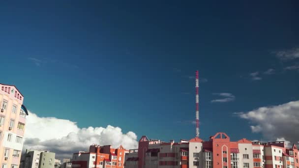 Wolke Zeitraffer Natur Hintergrund Blauer Himmel Weiße Wolken Geschwollene Flauschige — Stockvideo