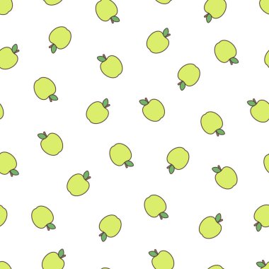 Yeşil elmalarla kusursuz parlak desen