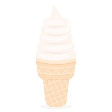 Waffle bardağında beyaz dondurma