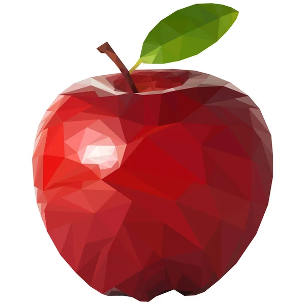 Manzana Jugosa Madura Estilo Polivinílico Bajo Ilustración Vectorial — Vector de stock