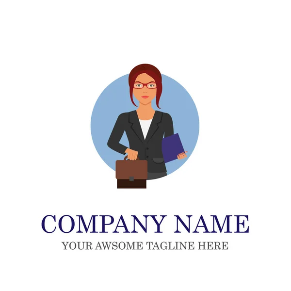 Business Woman Logo Fashion Logo — Stock Vector