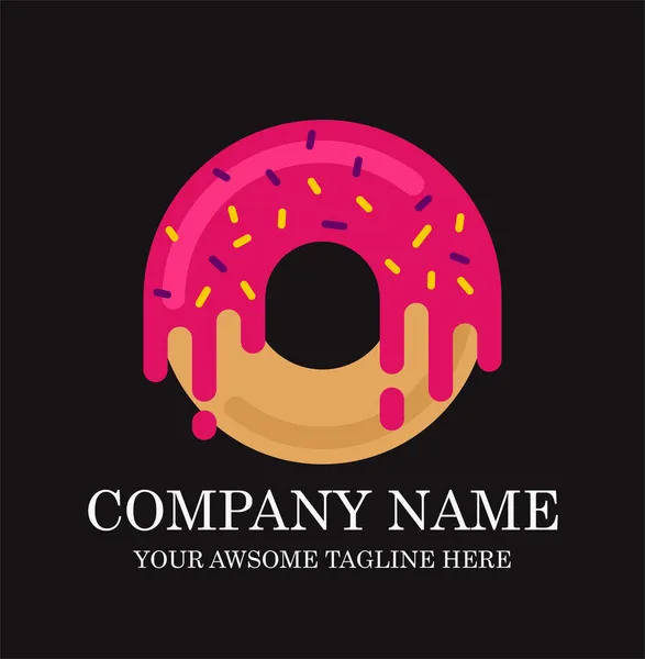 Pasta Fırını Logosu Tasarım Vektör Şablonu Şekerci Dükkanı Logotype Konsept — Stok Vektör