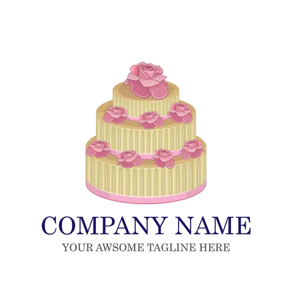 Cake Bakery Logo Design Vector Template Sweet Shop Logotype Concept — Stock Vector