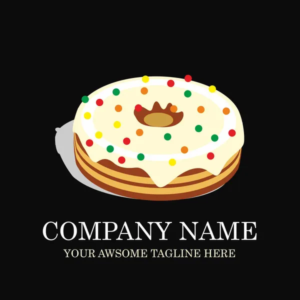 Cake Bakery Logo Design Vector Template Sweet Shop Logotype 컨셉트 — 스톡 벡터