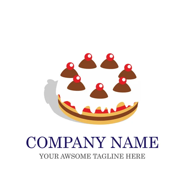 Pastel Panadería Logotipo Diseño Vector Template Sweet Tienda Logotipo Concepto — Vector de stock