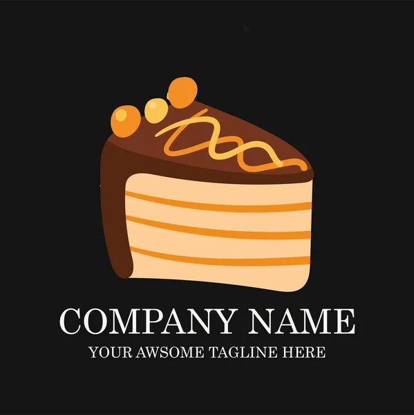 Cake Bakery Logo Design Vector Template Sweet Shop Logotype 컨셉트 — 스톡 벡터