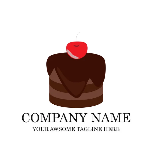 Cake Bakery Logo Design Vector Template Sweet Shop Logotype Concept — Stock Vector