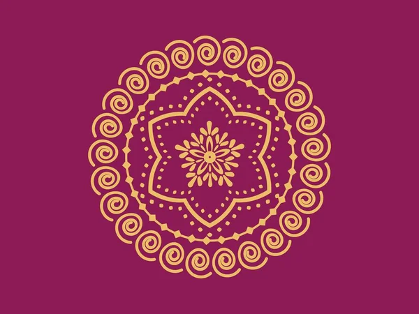 장식의 만다라 Gravent Mandala Isolated Background 황금빛 분홍빛을 반시뱀 — 스톡 벡터