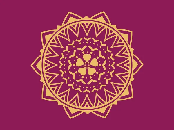 장식의 만다라 Gravent Mandala Isolated Background 황금빛 분홍빛을 반시뱀 — 스톡 벡터
