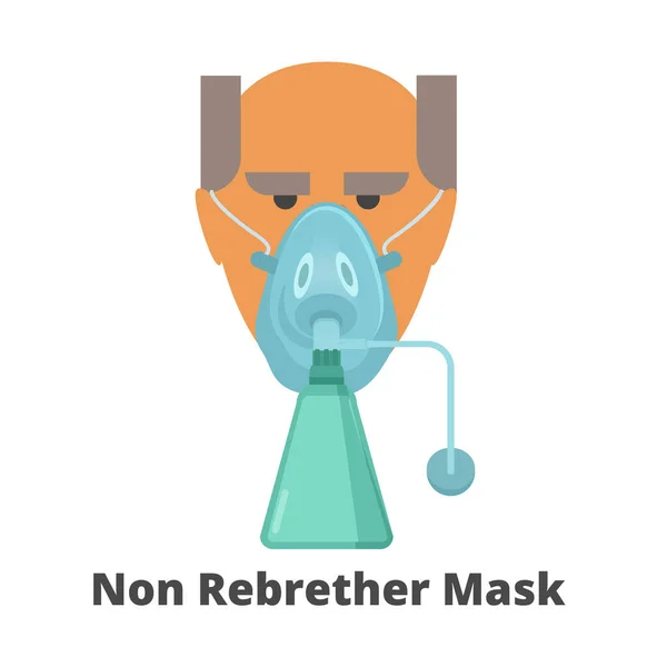 Non Rebreather Mask Vector Icon Vector Illustration Old Man Wearing — Stockvektor