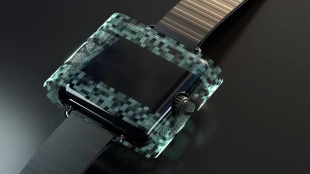 Eine Smartwatch Und Ein Hologramm Rendering — Stockvideo