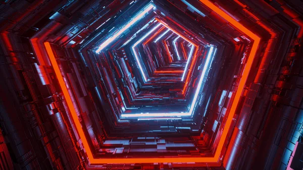 Fundo Túnel Futurista Renderização — Fotografia de Stock