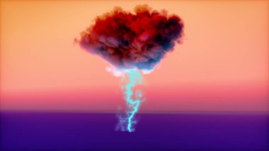 Yıldırım yere çakar (3d görüntüleme)