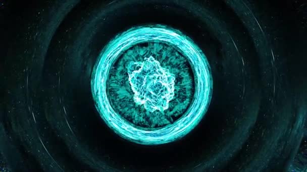 Portal Czarnej Dziury Środku Wszechświata Renderowanie — Wideo stockowe