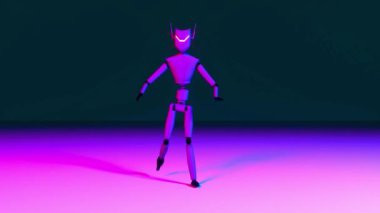 Robot dansı yapan bir robot (3D canlandırma))