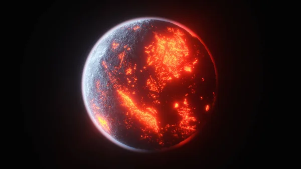 Планета Лава Вселенной Рендеринг — стоковое фото