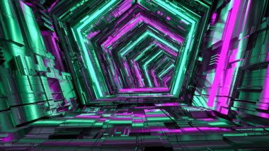 fütüristik bir tünel arkaplanı (3d görüntüleme)