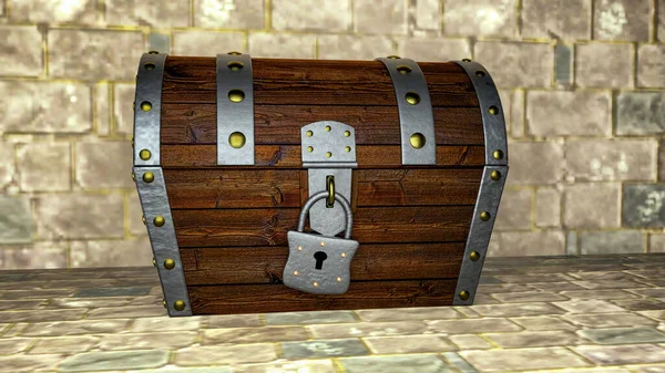 Mysterious Treasure Chest Rendering — Stock Photo, Image