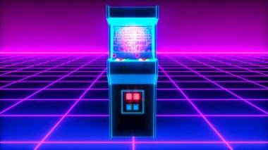 bir atari slot makinesi 80 'ler biçimi (3d biçimlendirme)