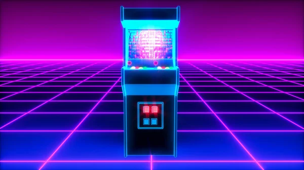 Arcade Slot Machine 80S Style Rendering — Stockfoto