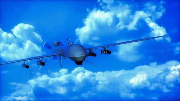 Egy Katonai Drón Bevetés Közben Renderelés — Stock Fotó