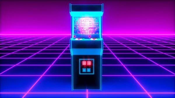 Arcade Slot Machine 80S Style Rendering Imagem De Stock
