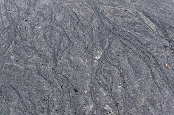 Песчаные Узоры Похожие Дендриты Образуются Отливе Пляже — стоковое фото